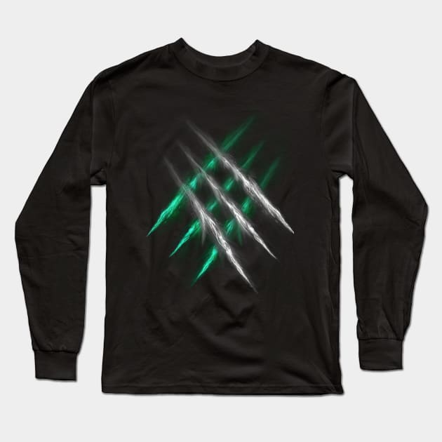 Claws scratches mint/white Long Sleeve T-Shirt by consequat